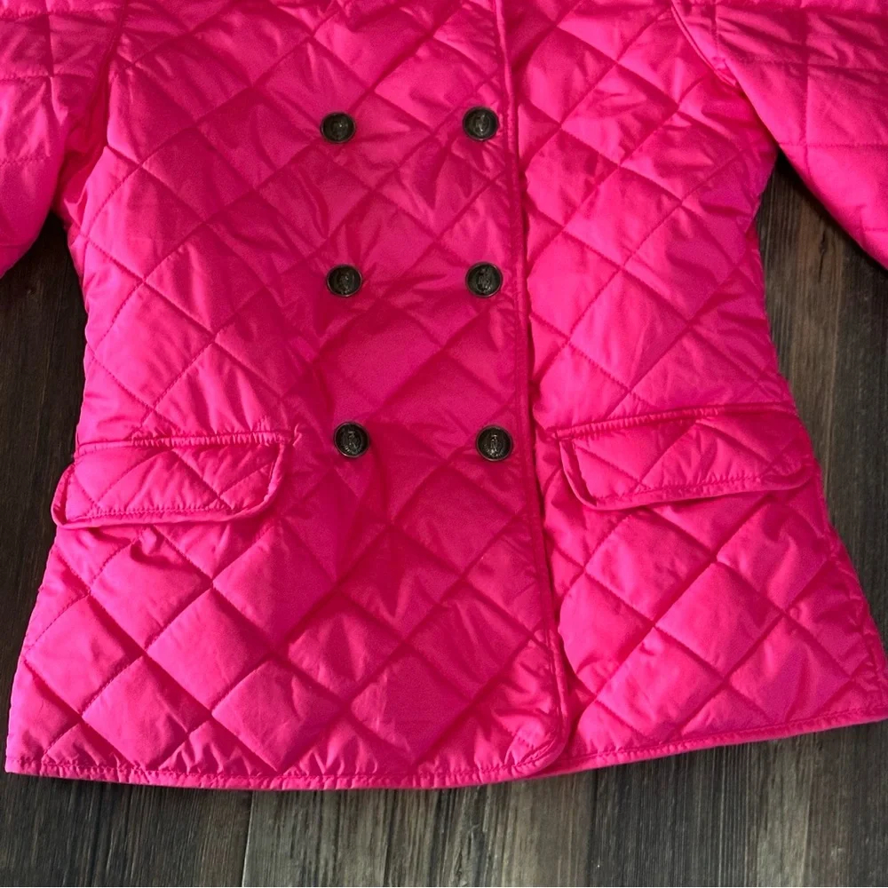 Ralph Lauren hot pink double breasted quilted puffer jacket girls XL 16